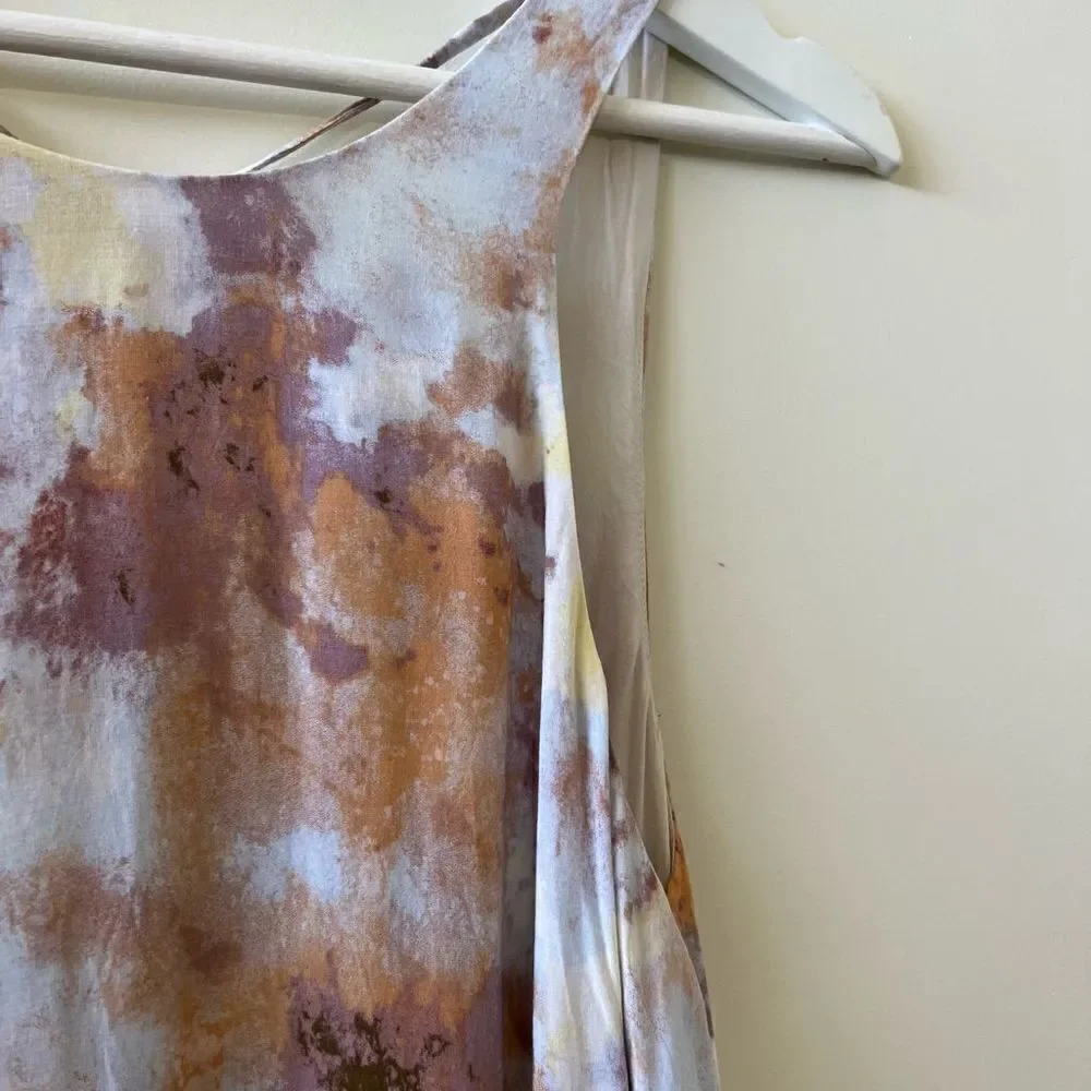 Urban outfitters Pastel Floral Tunic dress silence+ noise XS Ruffle Asymmetrical